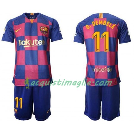 Divisa di Calcio Barcellona Ousmane Dembele 11 Bambino Prima 2019/2020